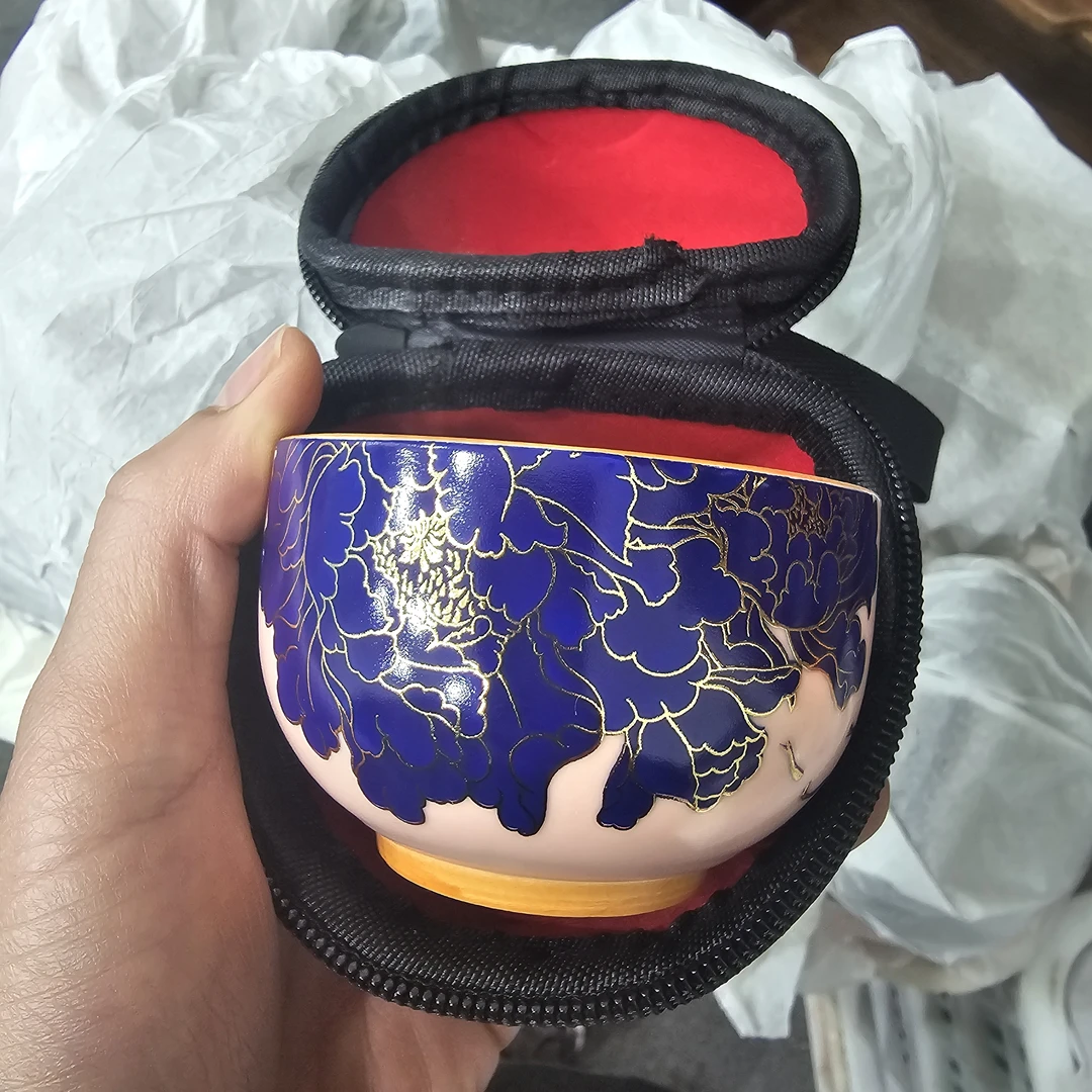 ZH2738-大号刺绣+牡丹主人杯铜钱底