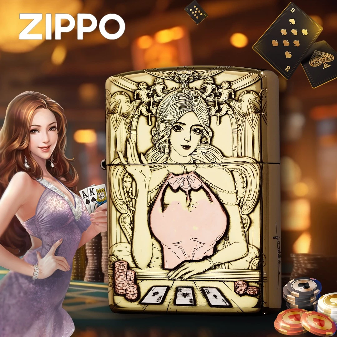 zippo打火机正品/黄铜盔甲白鹤财色双收-美女收藏男士【凯亚】DYJ1