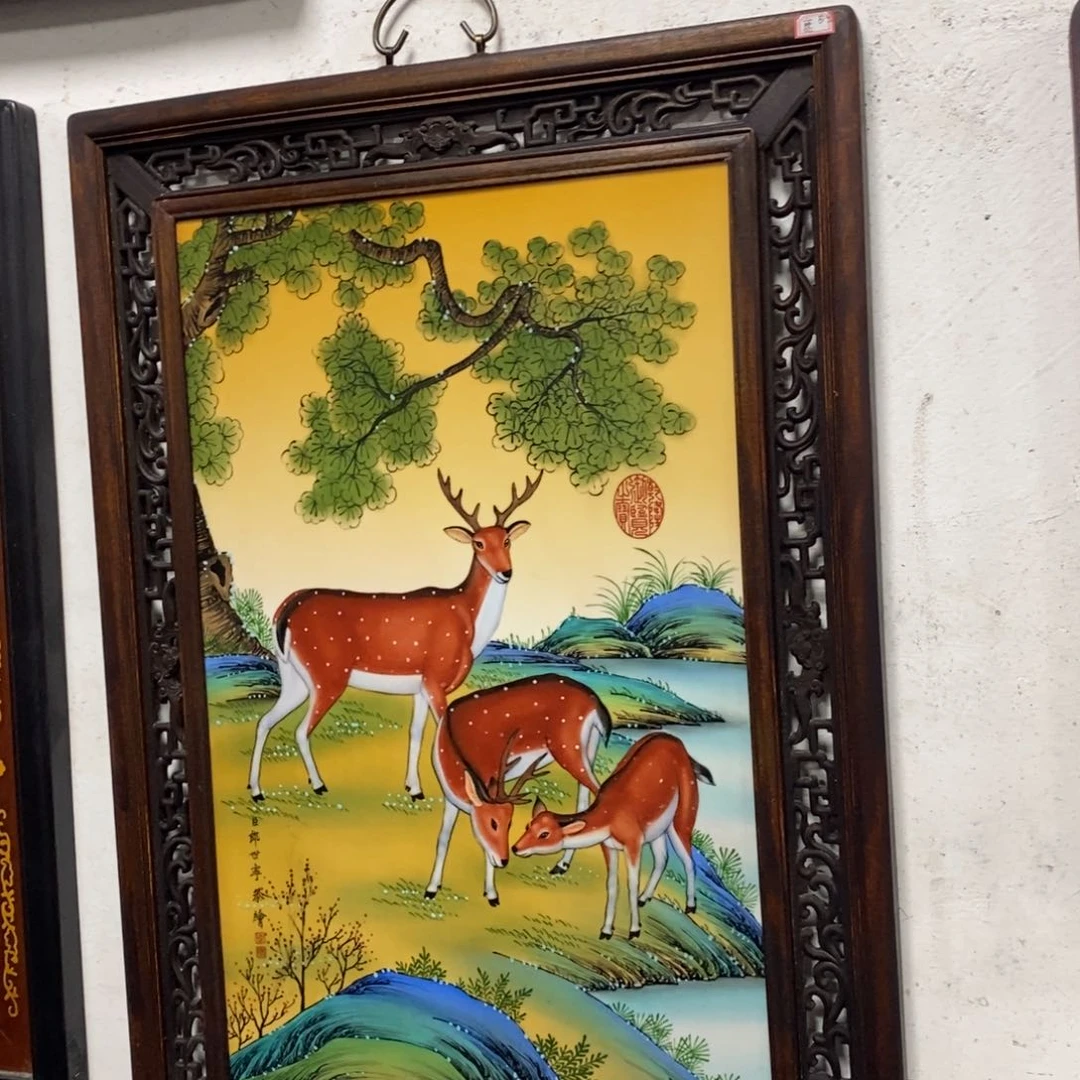 瓷片74*52*1景德镇瓷板画柴窑烧制