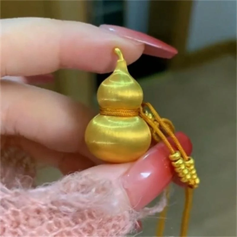 铁合金大理石吊坠 古法黄金色拉丝葫芦吊坠新款福禄流苏时尚轻奢