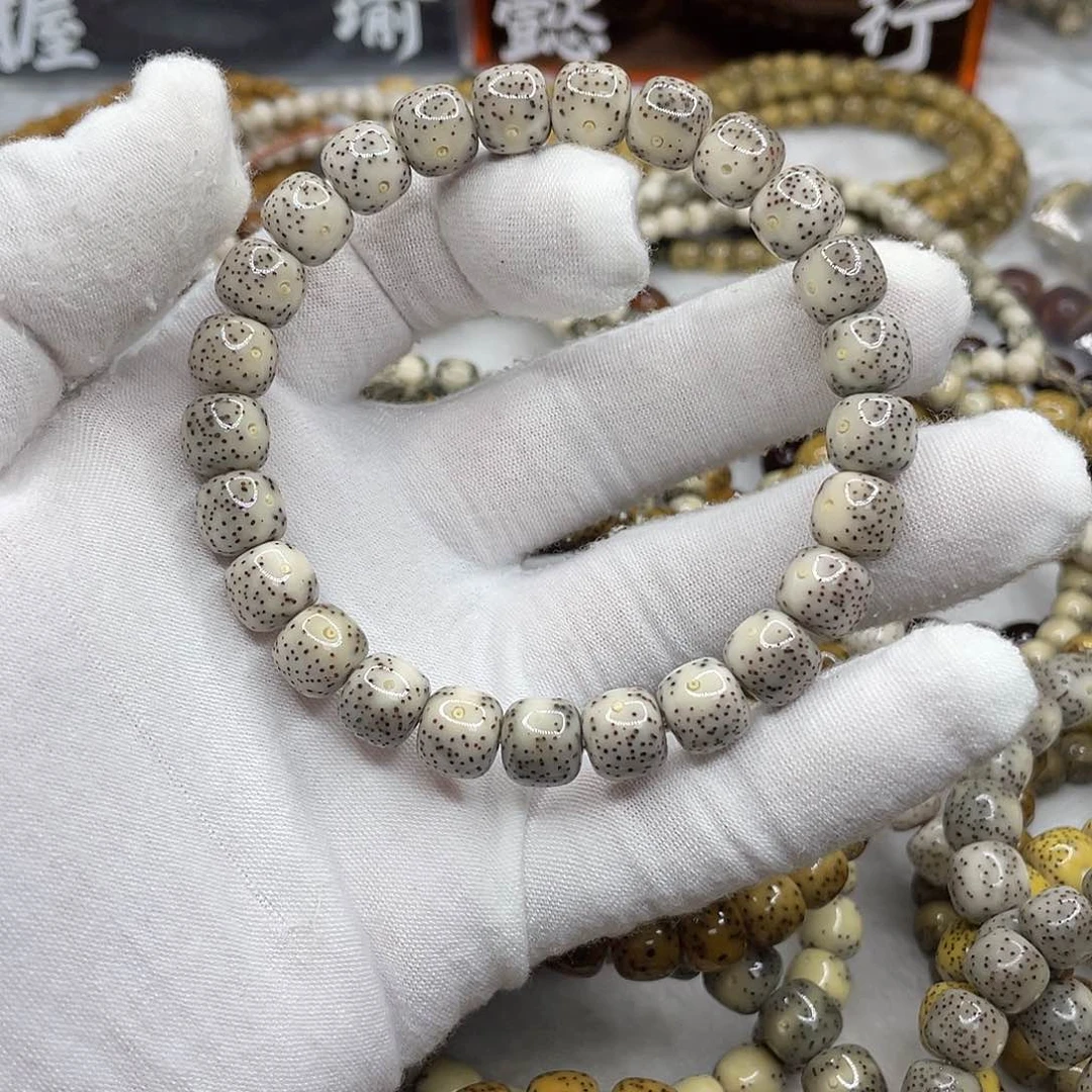 手串星月菩提梦*双银款9.5骨白