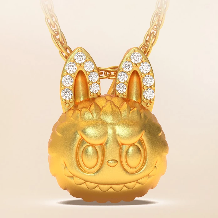 LBD250611103网红卡通镶嵌吊坠石膏模具打金模具拉布布项链购买