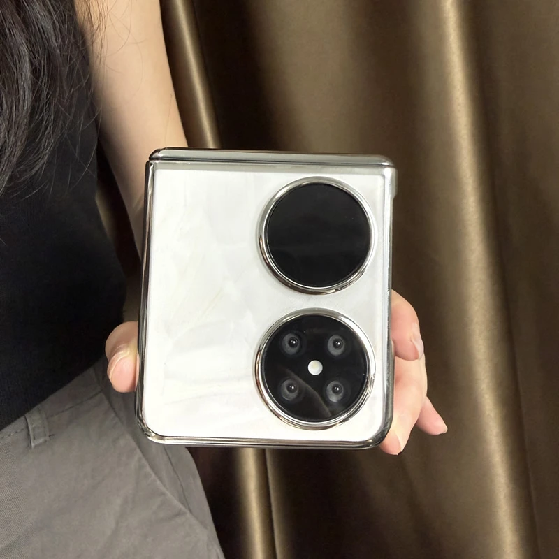 适用华为pocket2手机壳高档电镀高透新款折叠屏p50pockets代purax
