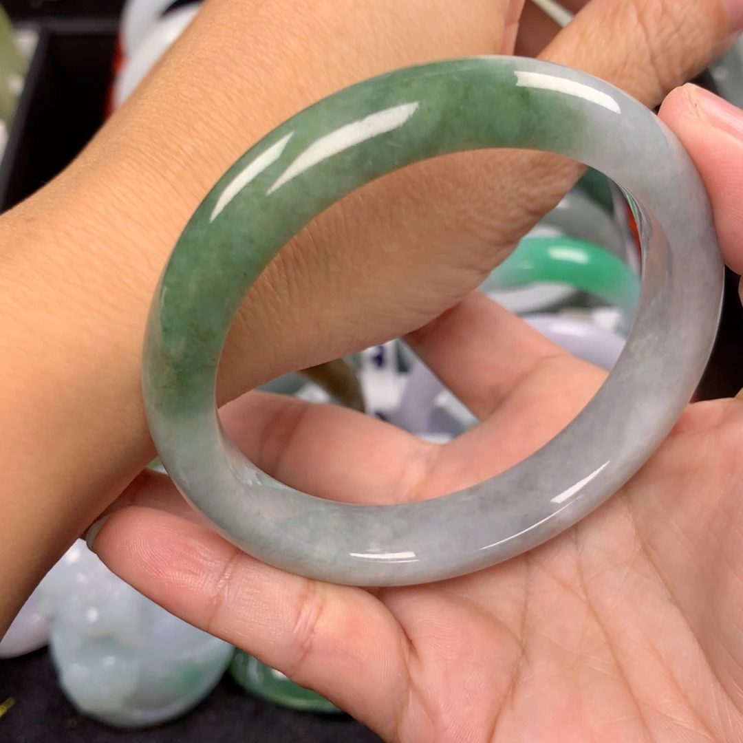 定制翡翠未镶嵌手镯58.7