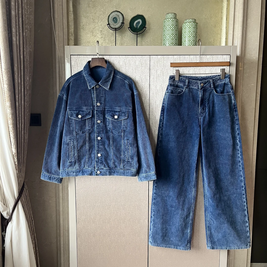 【代官山】棉外套休闲裤时尚大气百搭牛仔宽松潮流