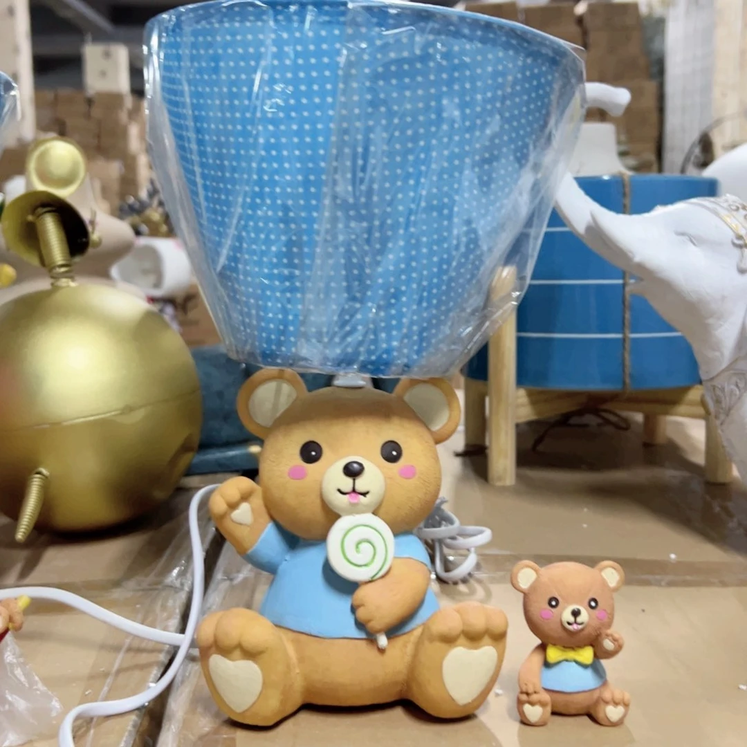 红陶红陶红陶红陶蓝色小熊台灯