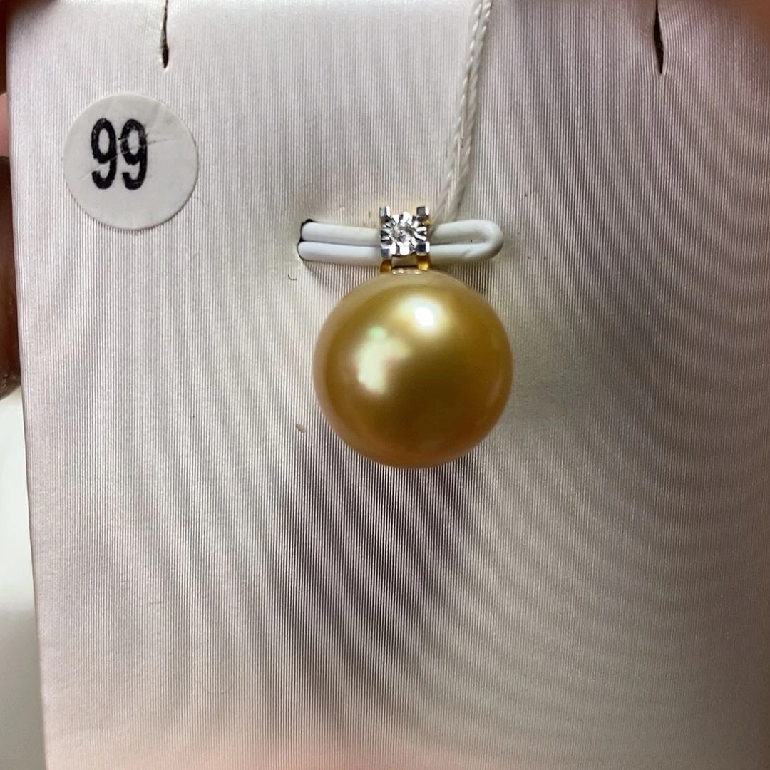 海水珍珠吊坠(不含链)18K金镶嵌