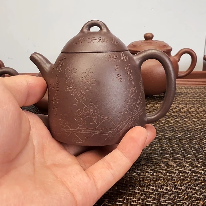 心***虎茶壶紫砂四号井紫泥秦权