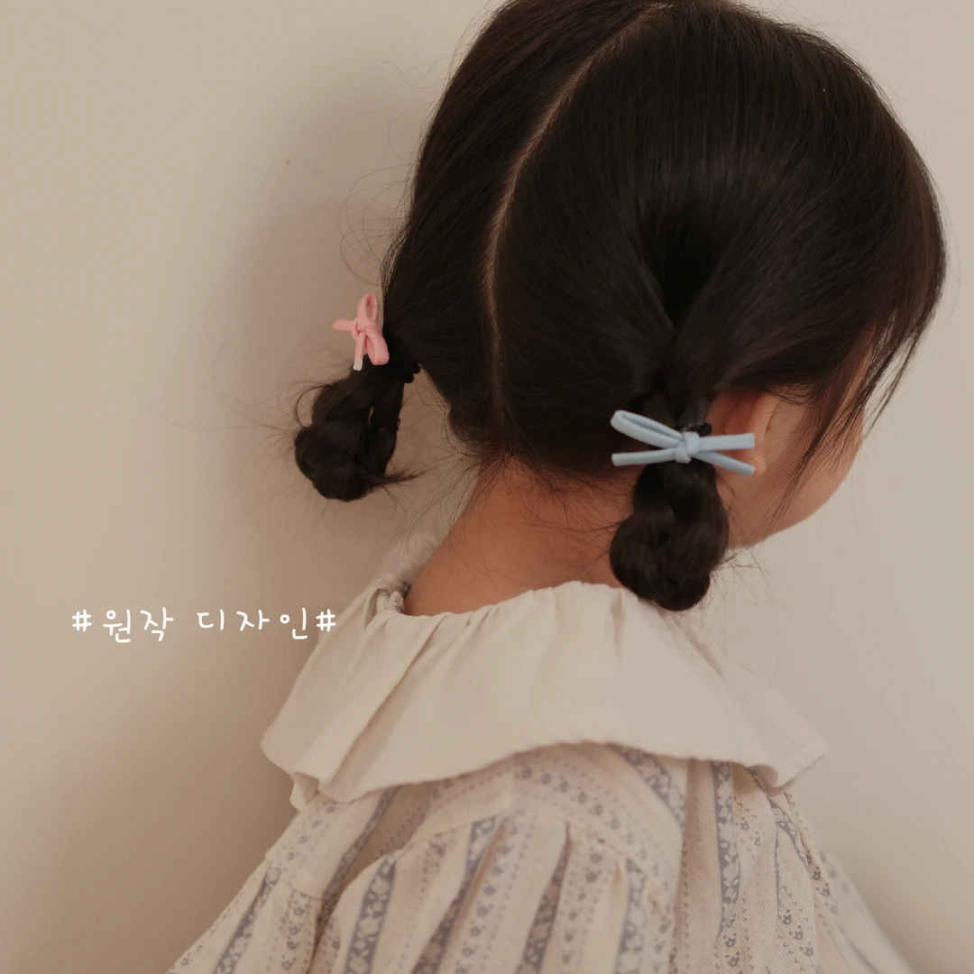 韩国小蝴蝶结儿童发绳简约双丸子橡皮筋头饰宝宝可爱弹力发绳