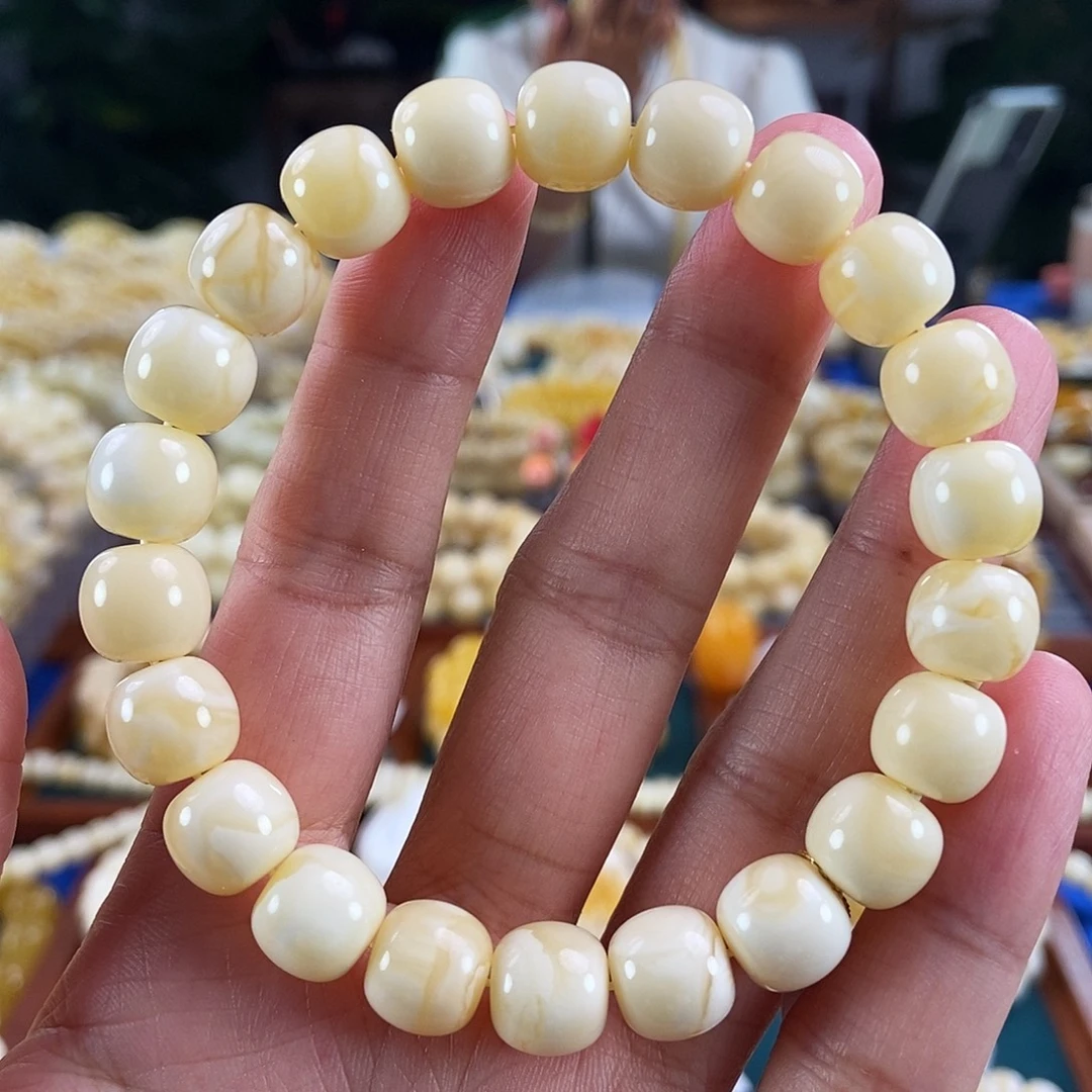 未镶嵌琥珀珠宝奇石10.5浓白花蜡老型15.24