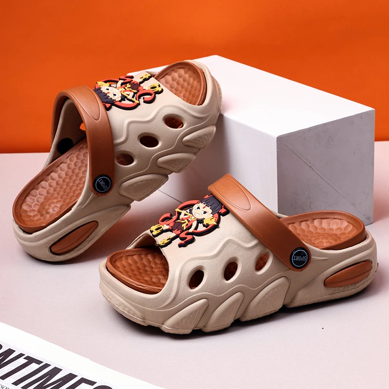 哪吒儿童凉鞋夏季新款男女童户外拖鞋中大童沙滩鞋防滑防臭洞洞鞋