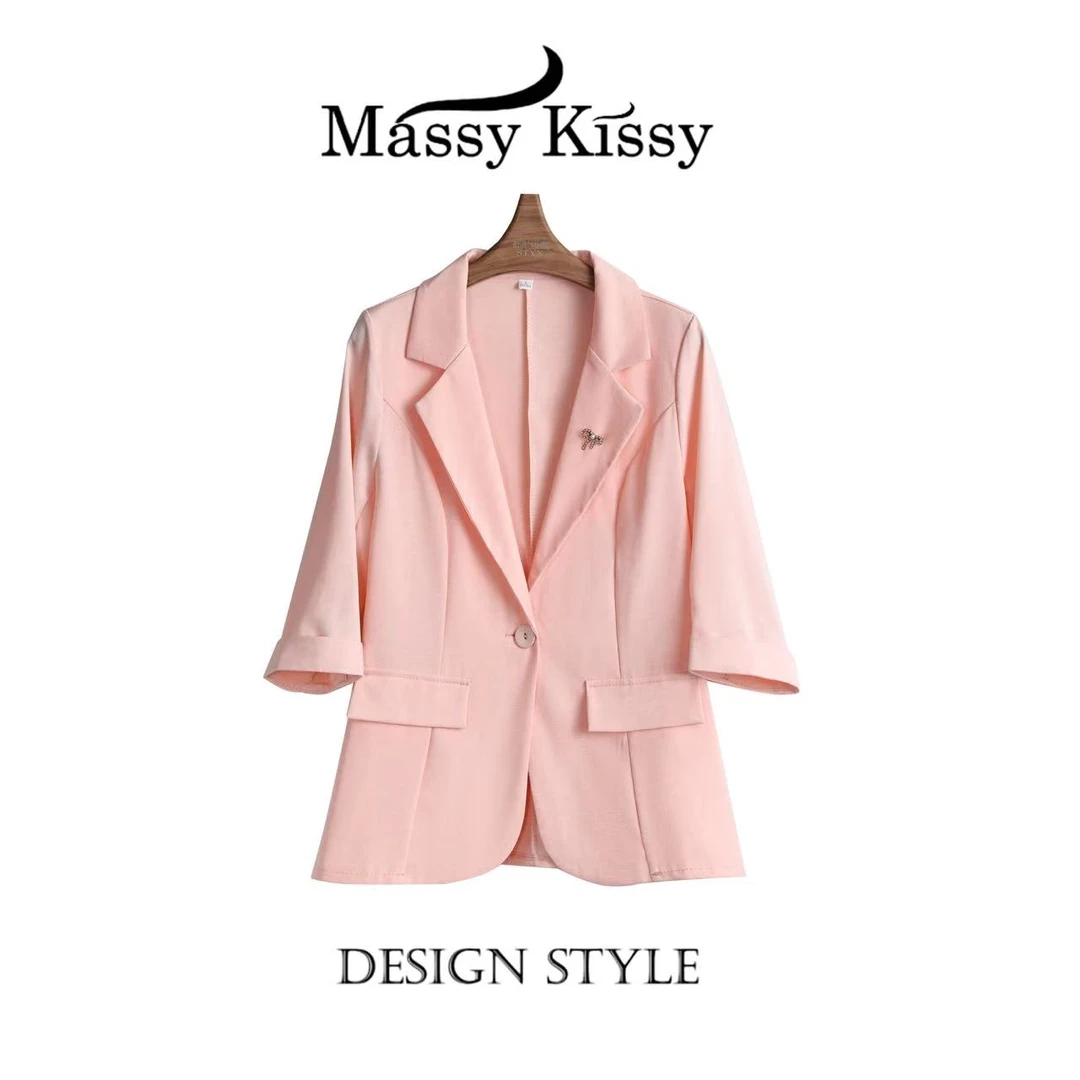 3388-【吉祥三色】夏季韩版气质洋气小个子西装薄款显瘦西服外套