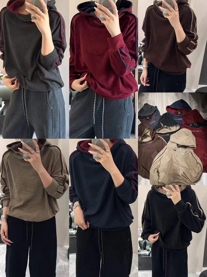 米兰站m6355加厚连帽气质T恤