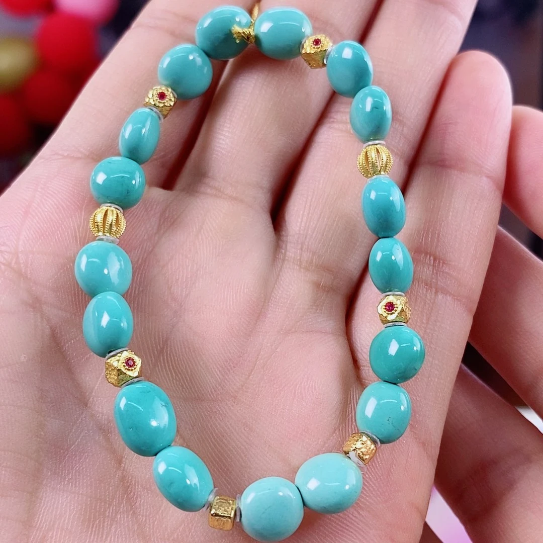 绿松石银S925镀金镶嵌珠宝奇石