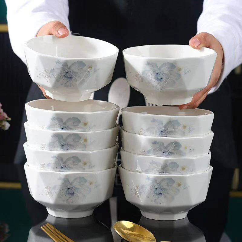 炫彩牡丹4.5英寸米饭碗10个装 破损补发