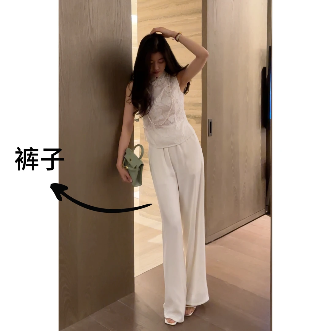 N.COU妮蔻25春新款洋气时髦气质拖地垂感肌理感百搭长裤女DY31116