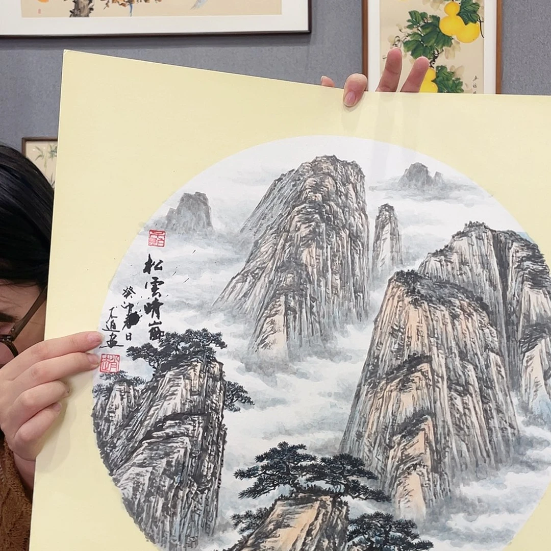 书法手绘带框尺寸：53*53