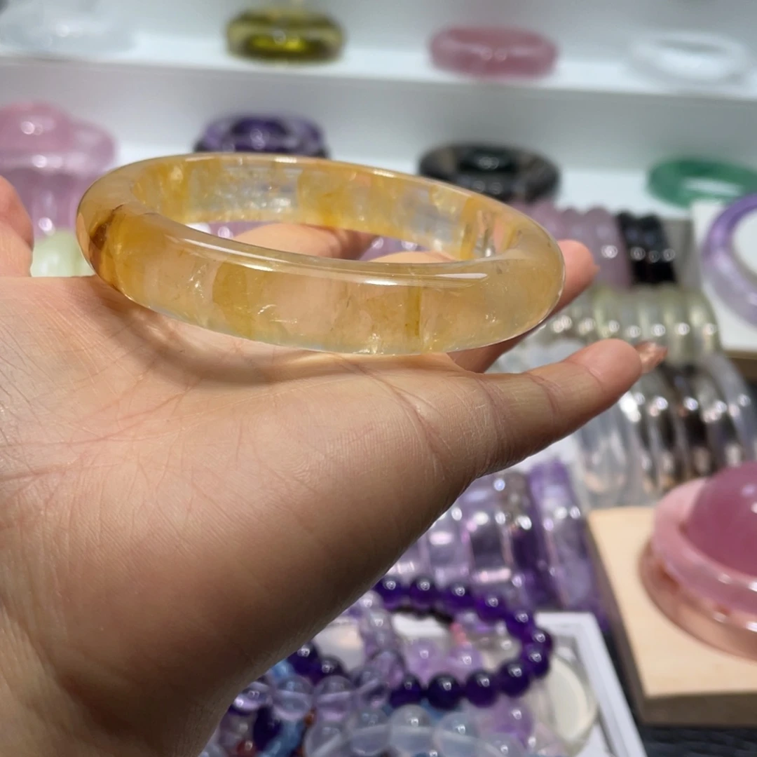 水晶手镯64圈口10号未镶嵌