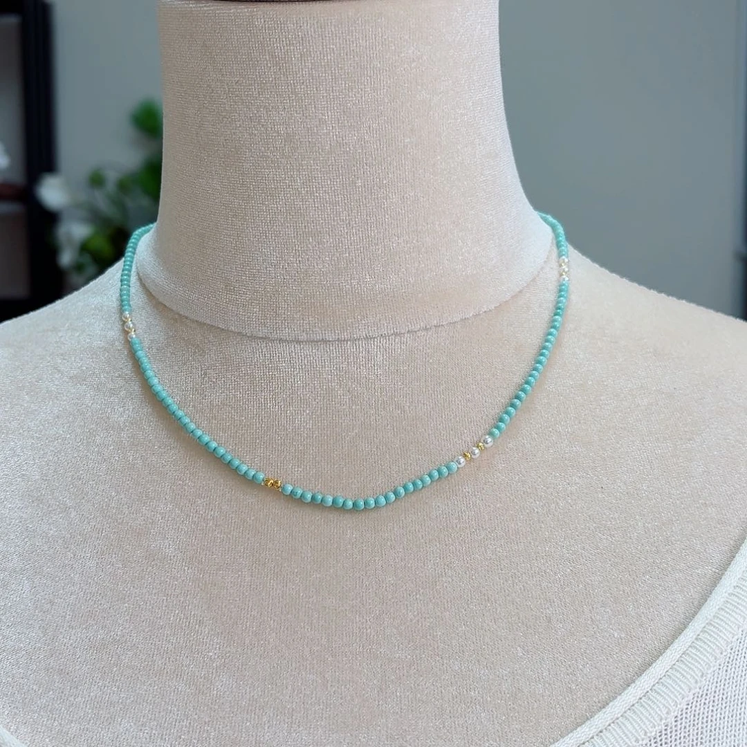 绿松石18K金镶嵌珠宝奇石