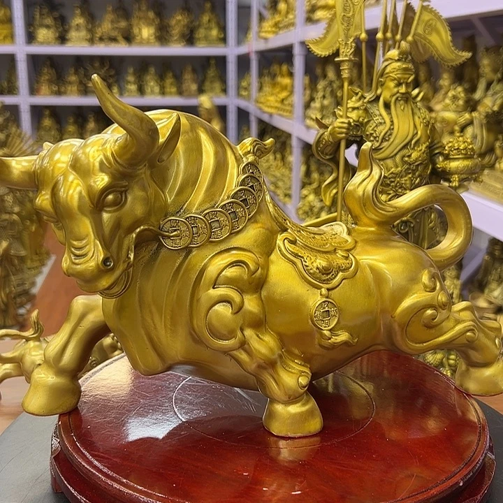 黄铜38厘米财福牛