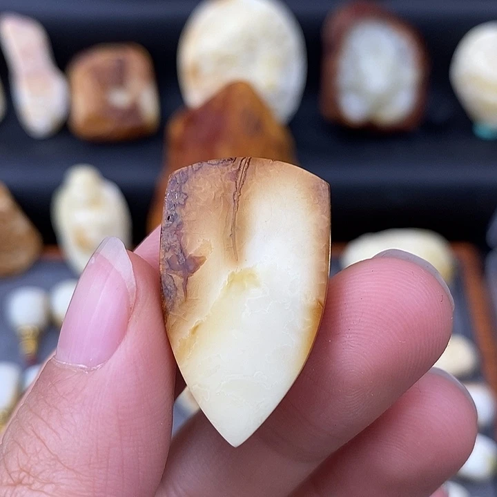 琥珀未镶嵌裸石盾牌a239
