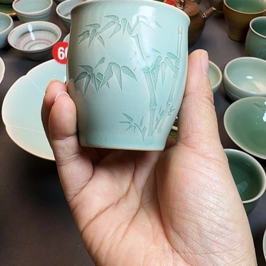 古****龙泉青瓷主人杯微瑕