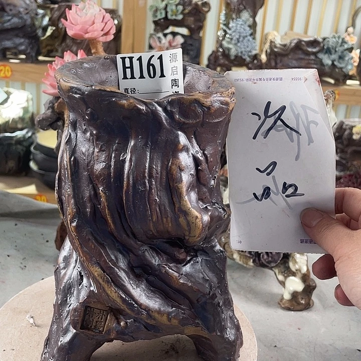 紫砂花盆景德镇陶瓷花盆161
