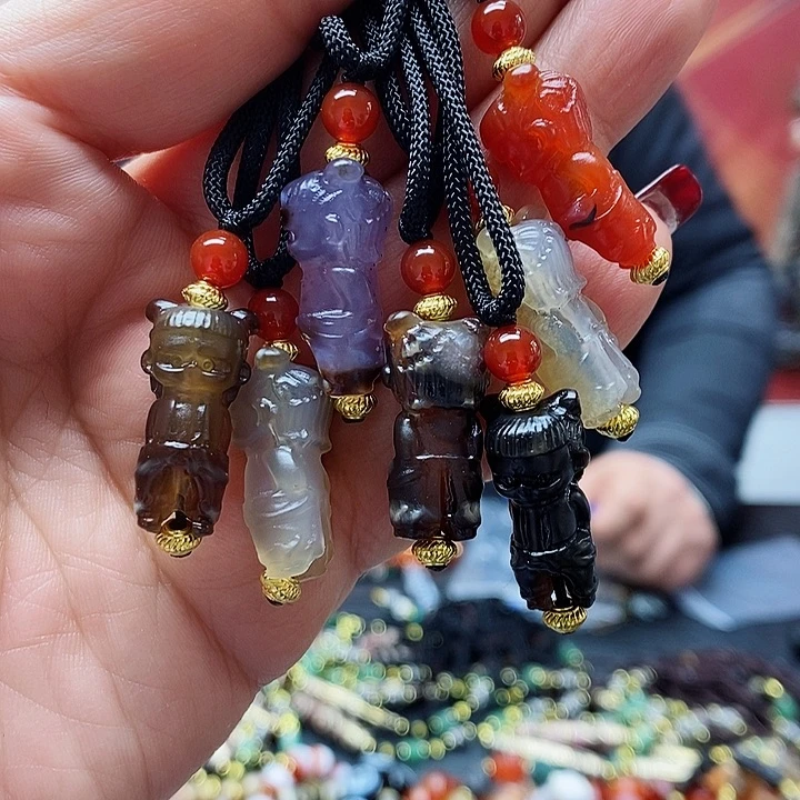 玛瑙/玉髓颈饰合金黑*