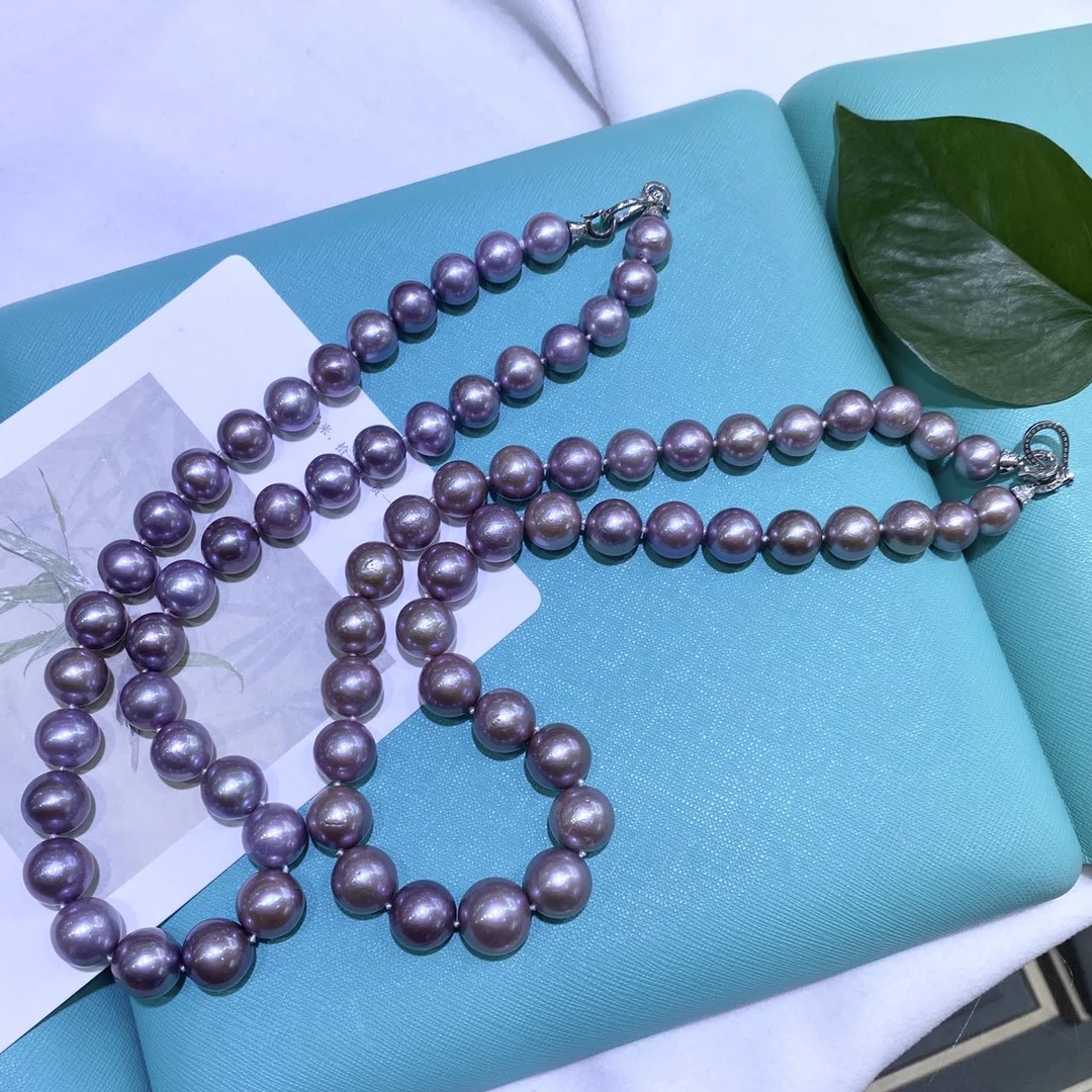 【小宝珠宝】4  T32587-珍珠项链-多样性发一件（妖紫）-9.5-13mm