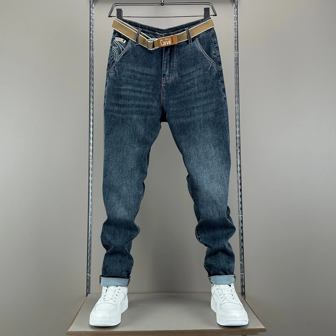 秋季上新男士开腰牛仔裤修身版小脚裤舒适百搭中腰高品质痞帅潮男