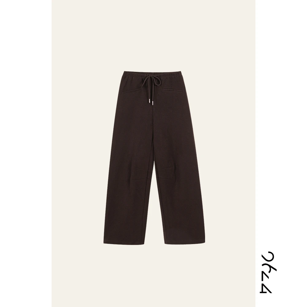 【回声】定制肌理感面料早春休闲直筒裤X3107