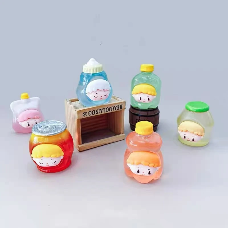 【饮品娃娃实色系】九宫格对对碰树脂DIY潮玩摆件