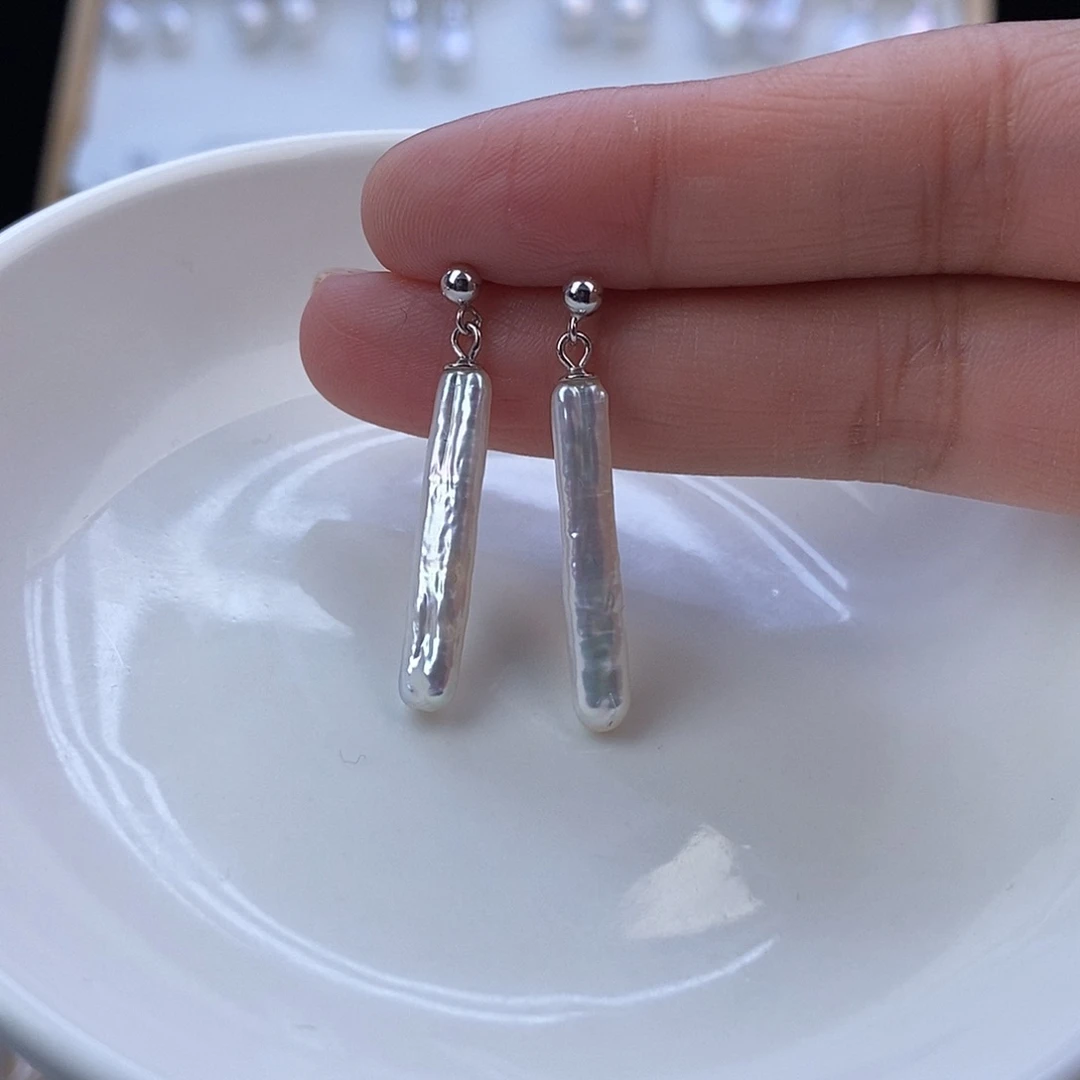 绿***衣银S925镶嵌耳饰淡水珍珠