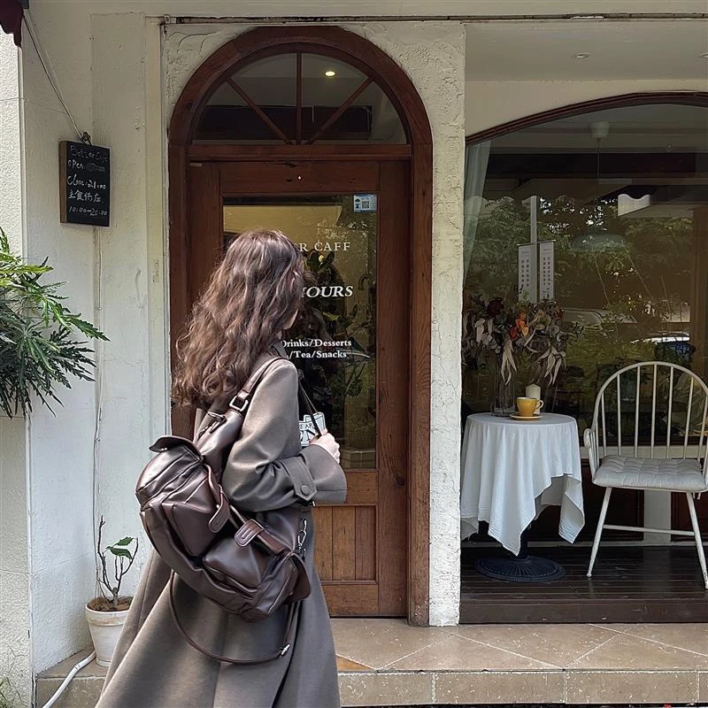 ishui-大容量工装百搭单肩包时尚学生韩版