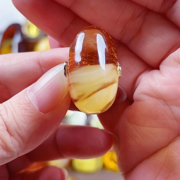琥珀银S925镶嵌裸石