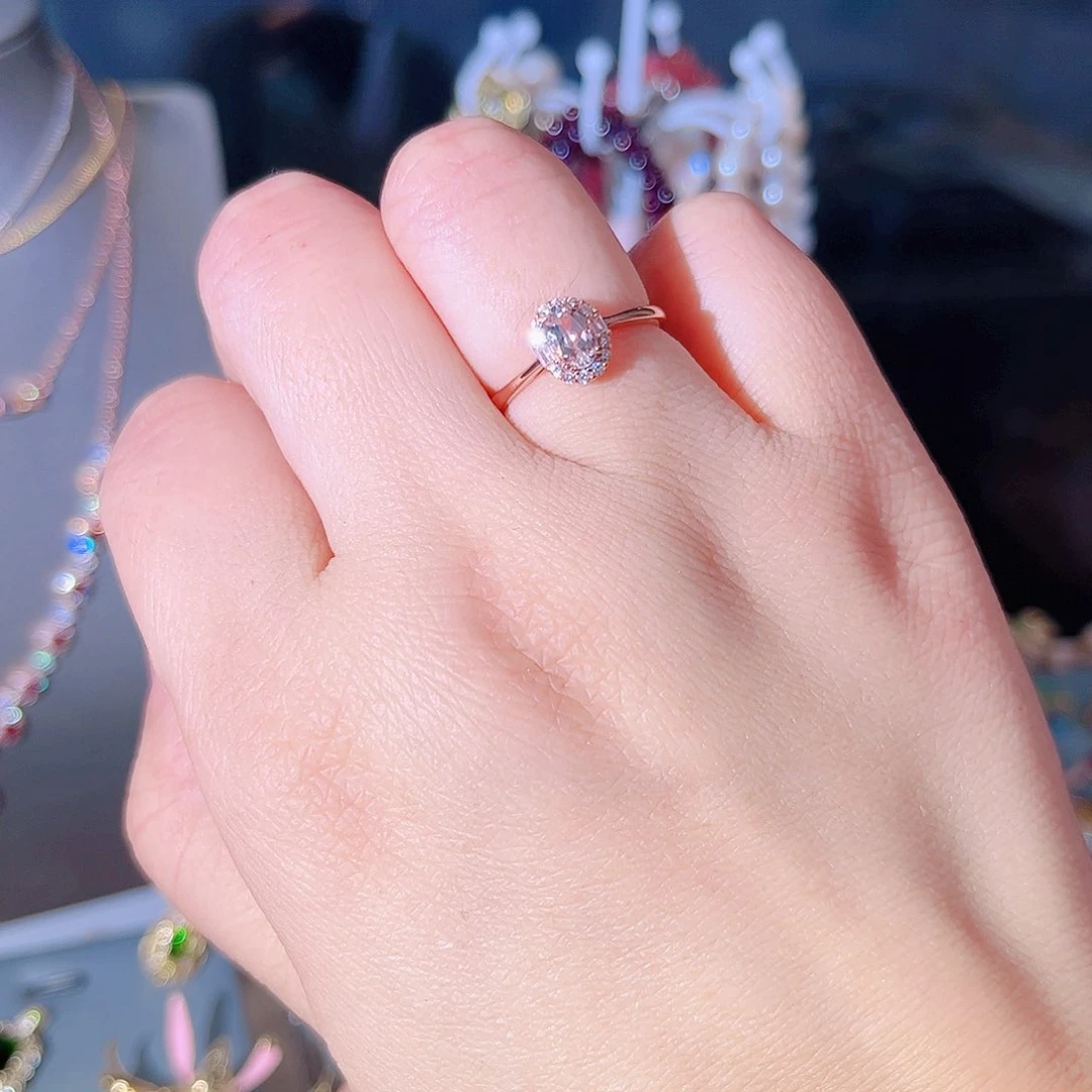 绿柱石戒指银S925镶嵌