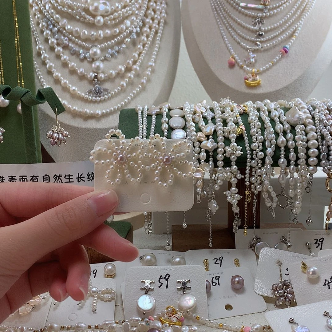 耳饰银S925镶嵌淡水珍珠