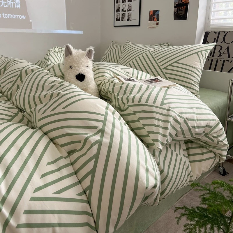 2025新款纯棉床品四件套全棉床单被套床笠款简约ins风床上四件套3