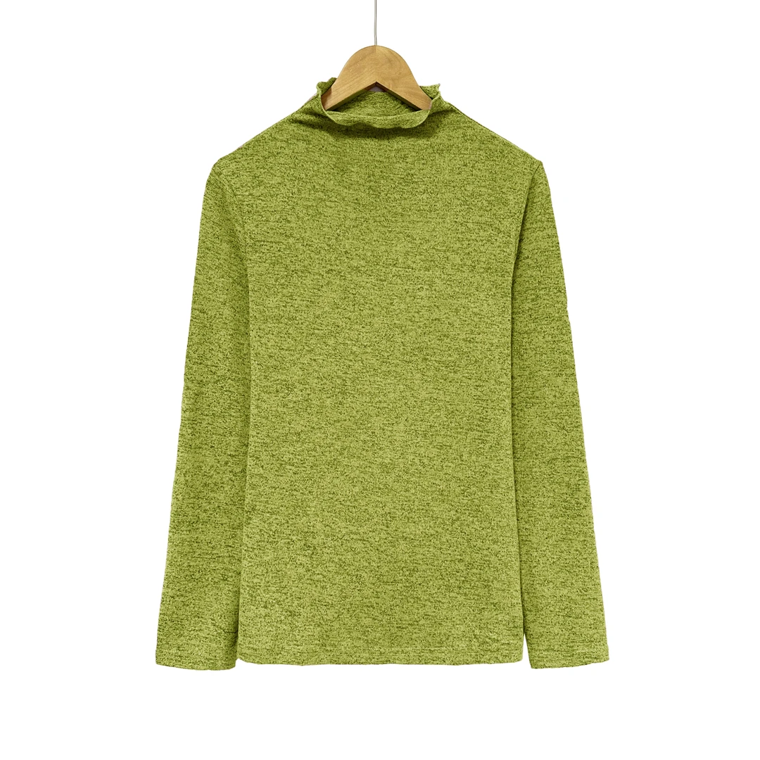 ！女士高领木耳边长袖打底衫E287