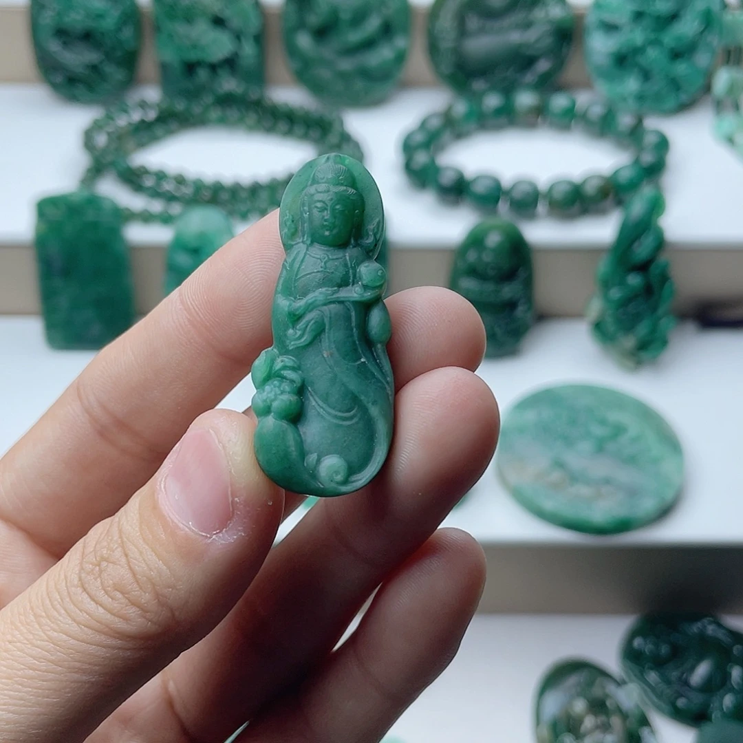 *****独山玉未镶嵌挂件定制抛光