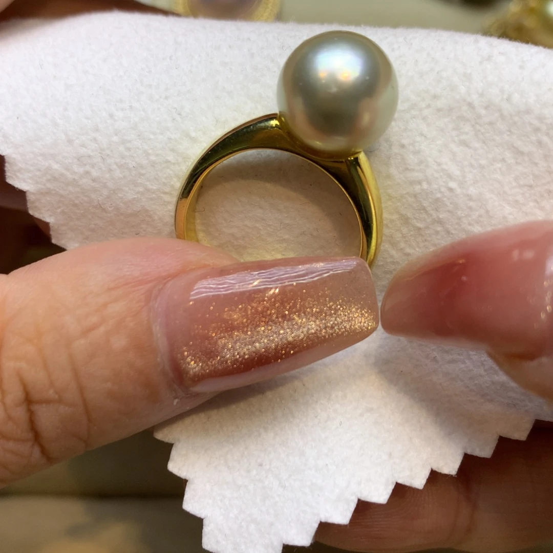 银S925镶嵌戒指海水珍珠