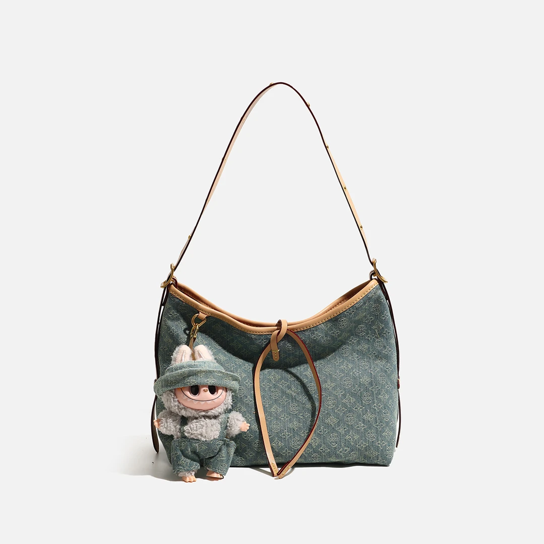 丹宁牛仔轻奢时尚小众高级女士单肩手提托特包#9009