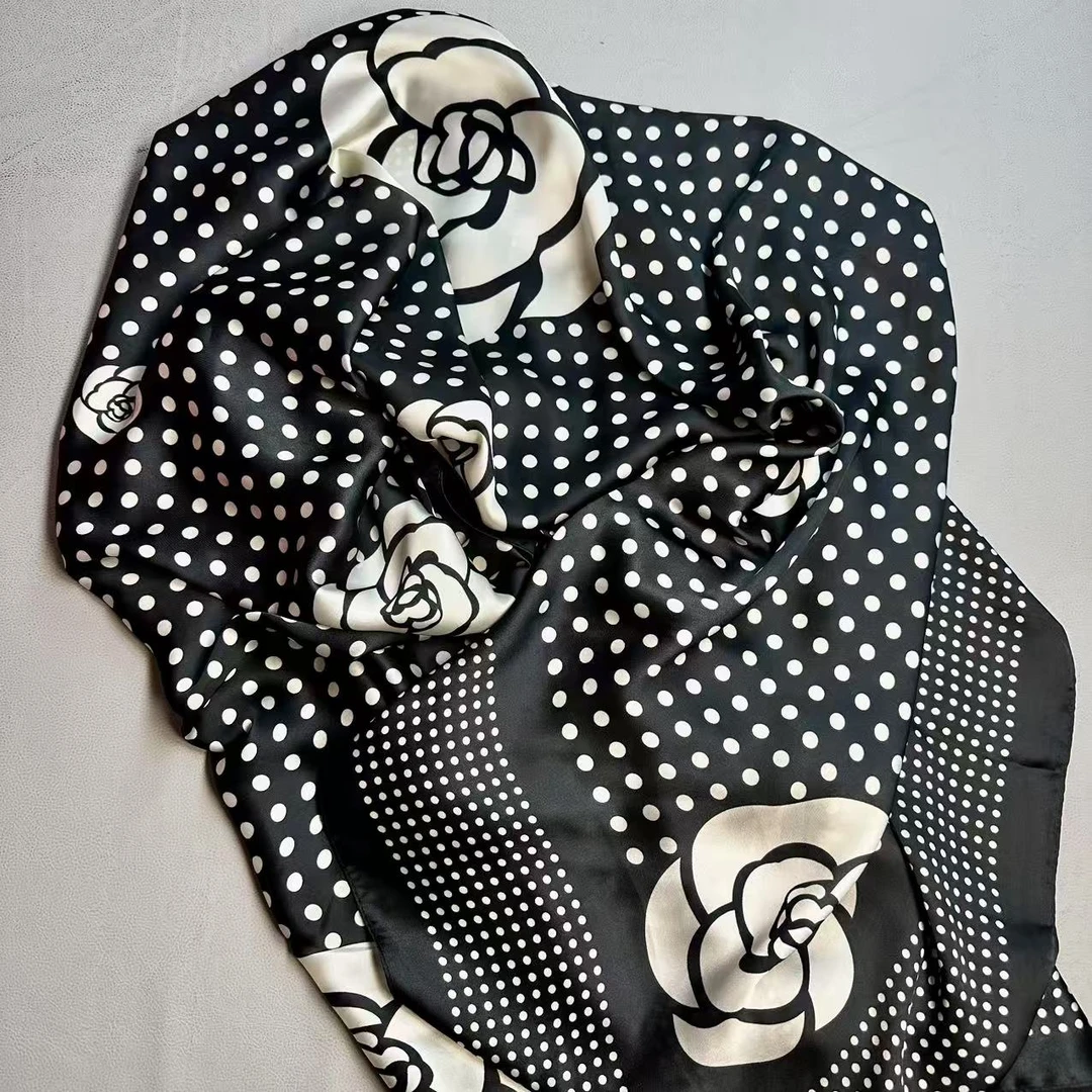 高级感默认功能时尚OL不掉色丝巾百搭时尚波点###180*90  5047