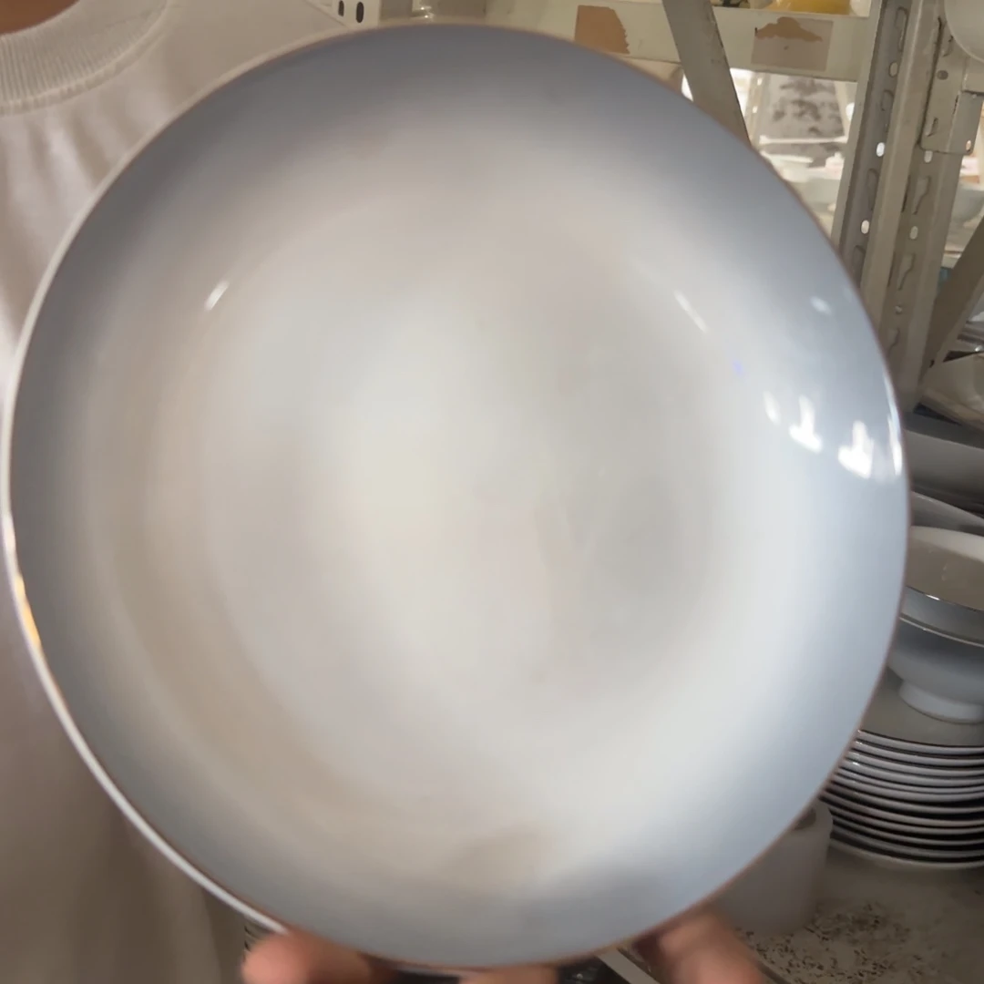 渐变灰8英寸深盘4个【微瑕尾货】