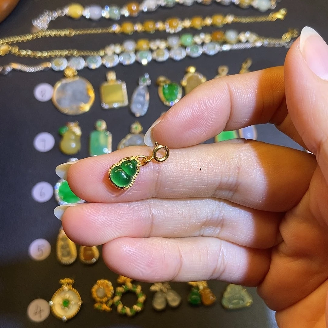 翡翠银S925镶嵌吊坠(不含链)