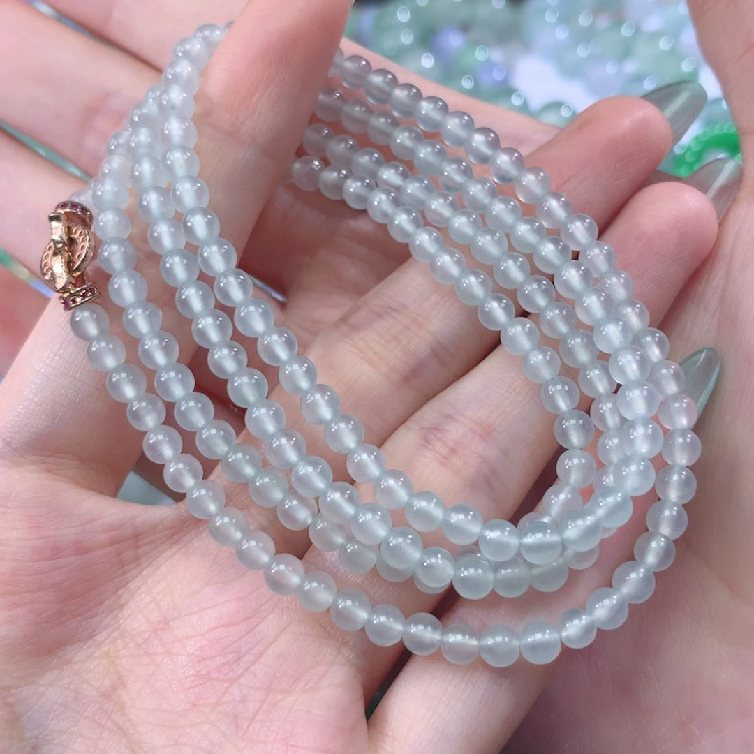 未镶嵌手链翡翠高冰白冰卡4