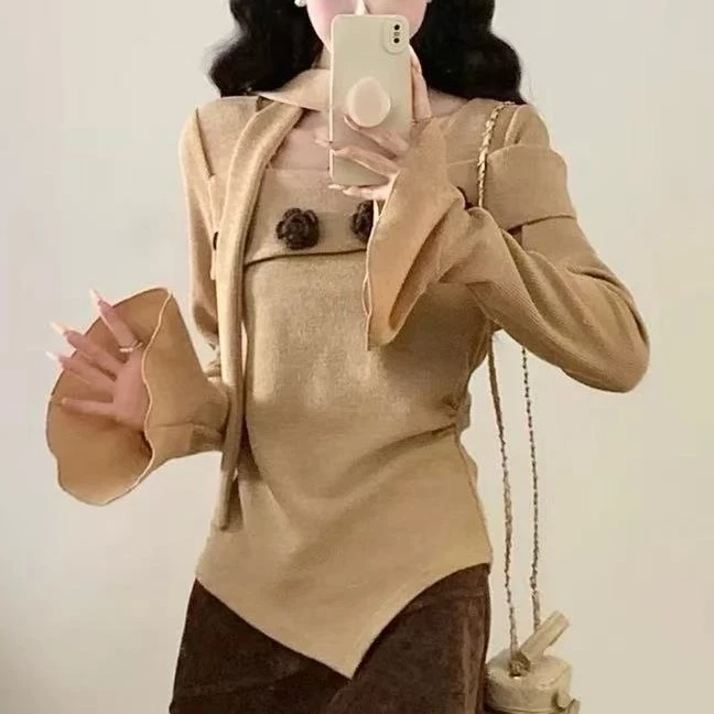 LL琳大码女装2025秋冬超火胖mm巨好看美拉德打底衫（带脖带）