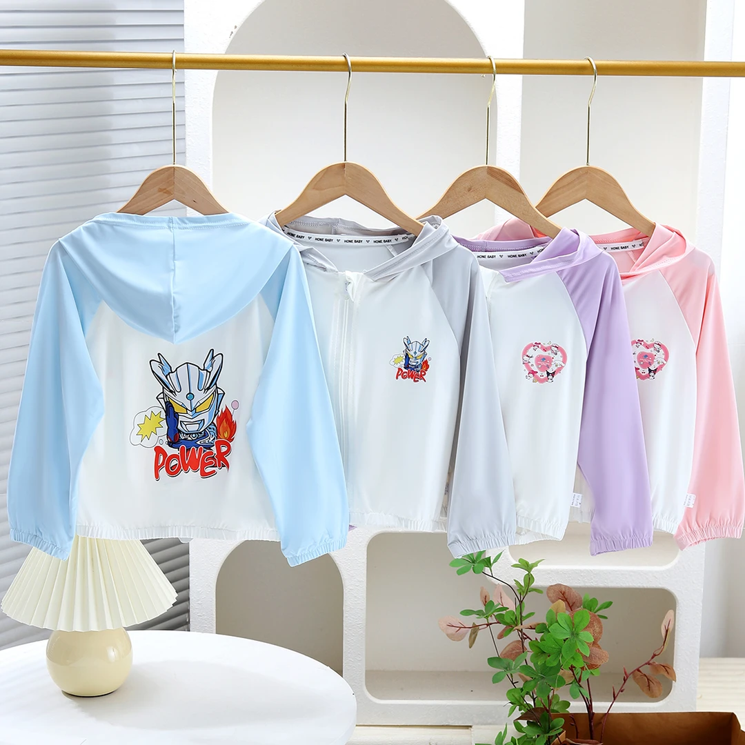 儿童防晒衣赛罗卡通风男女防晒服连帽休闲防紫外线防晒服童装夏季