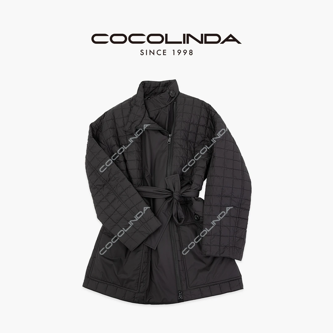 COCOLINDA| 【90%白鸭绒】老钱立领羽绒服中长款 薄款大衣Y5213