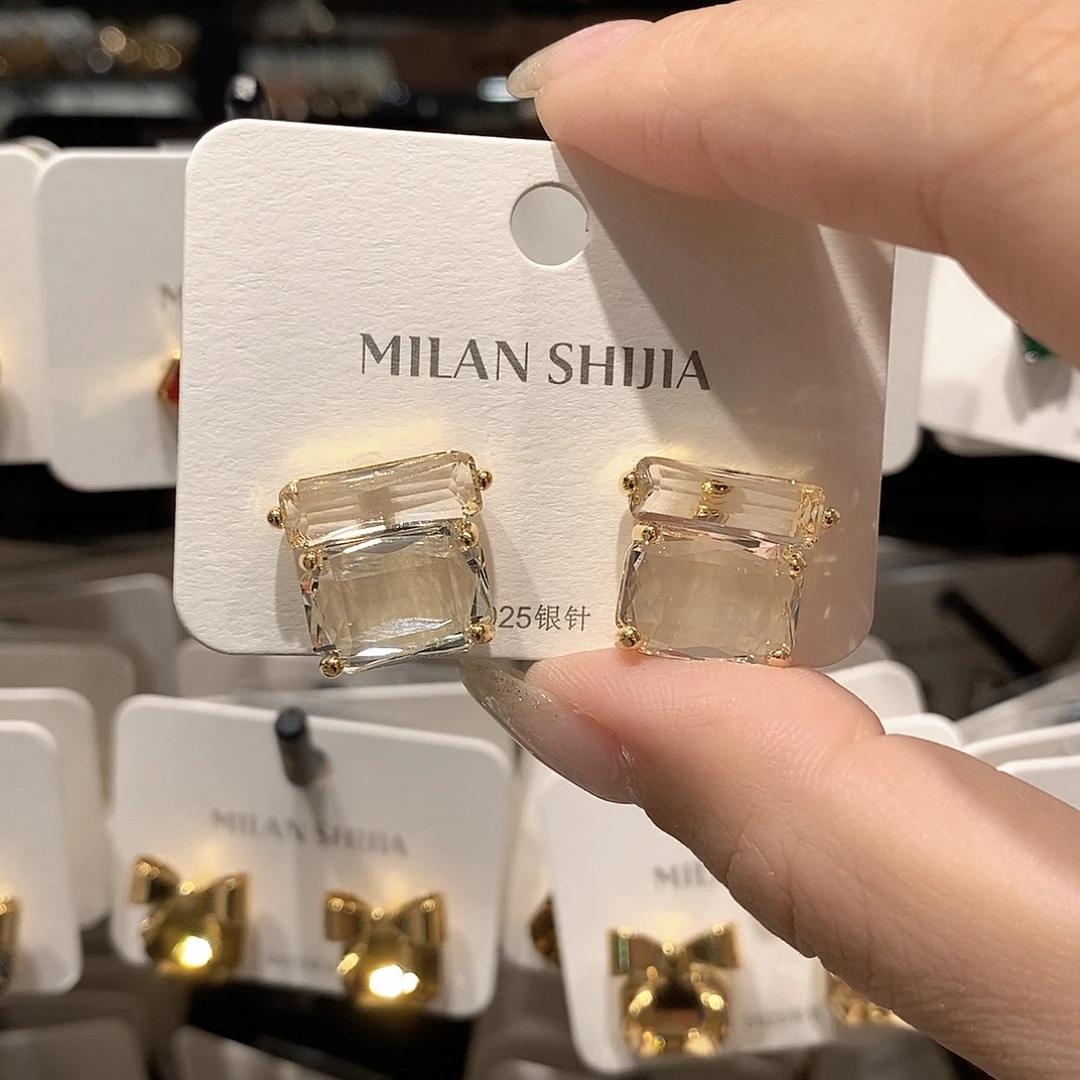 铜合金925银金色方糖锆石